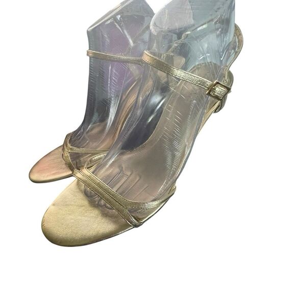 Lauren Ralph Lauren Womens Aela Ankle Strap Sandals Gold Leather Size 10B - Picture 3 of 11